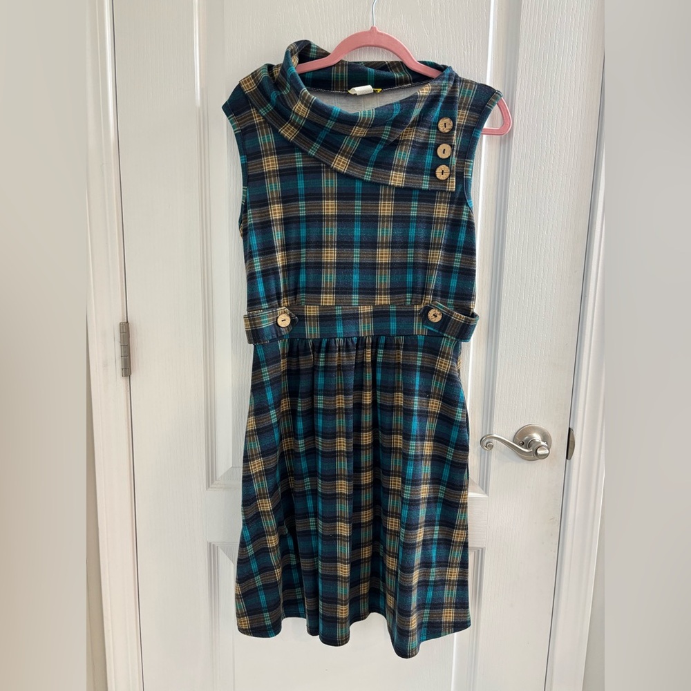 ModCloth Yellow Star Plaid Dress